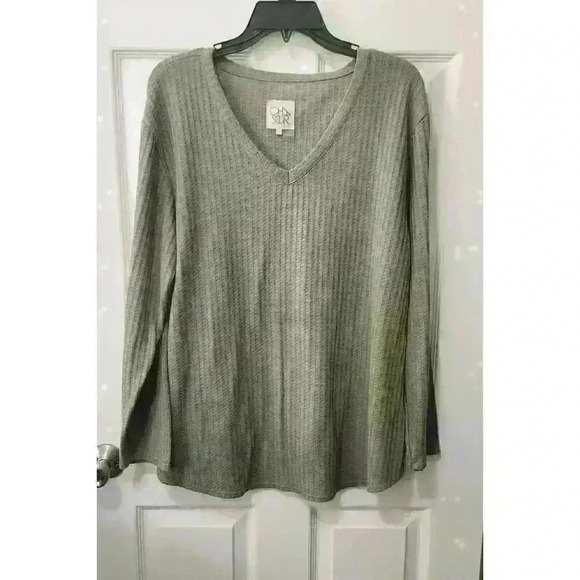 Women's Chaser Green Waffle Knit Thermal Long Sleeve Tunic. Size XXL - Picture 1 of 6